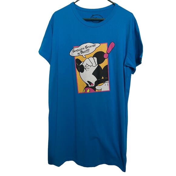 Disney Night Shirt OSFM Blue Mickey Mouse - Picture 1 of 4